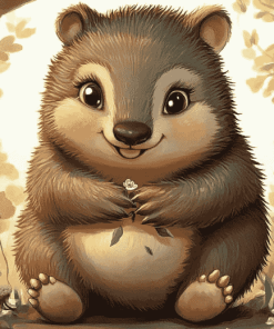 Cute Wombat Cartoon Diamond Painting