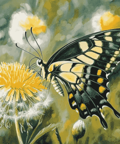 Dandelion and Butterfly Diamond Painting