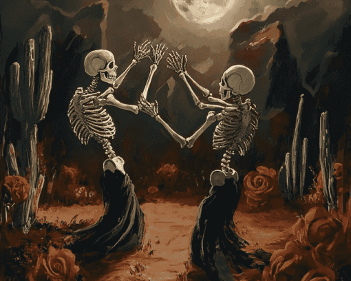 Danse Macabre Skeletons Diamond Painting