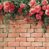 Dark Pink Floral Bricks Diamond Painting