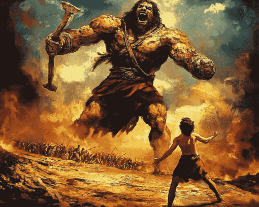 David And Goliath Movie Scene Diamond Painting