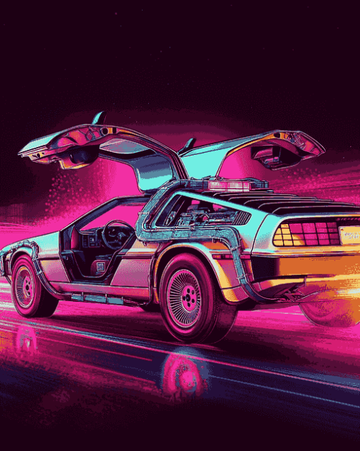 DeLorean Classic Cars Diamond Painting