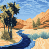 Desert Oasis Landscape Diamond Painting