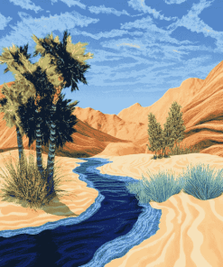 Desert Oasis Landscape Diamond Painting