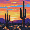 Desert Sunset Saguaro National Park Diamond Painting