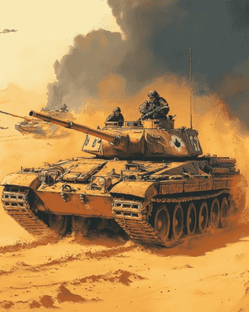 Desert War Tanks Diamond Painting