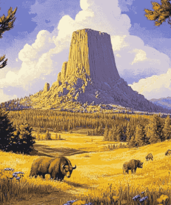 Devils Tower Scenic View Diamond Painting