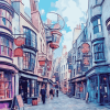 Diagon Alley Street Scene Diamond Painting