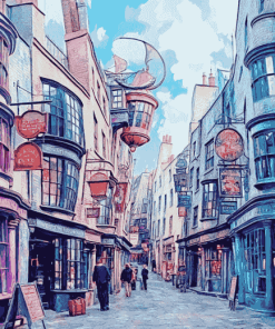 Diagon Alley Street Scene Diamond Painting