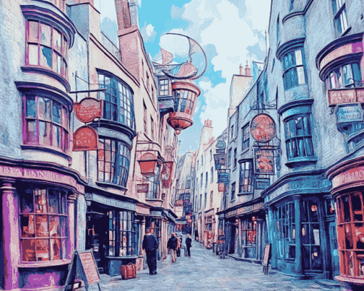 Diagon Alley Street Scene Diamond Painting