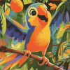 Disney Orange Bird Art Diamond Painting