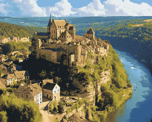 Dordogne France Scenic Diamond Painting