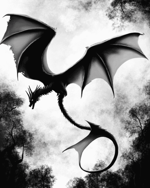 Dragon Fantasy Silhouettes Diamond Painting