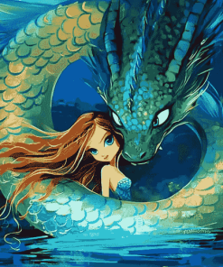 Dragon Mermaid Fantasy Diamond Painting