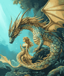 Dragon and Mermaid Fantasy Diamond Painting