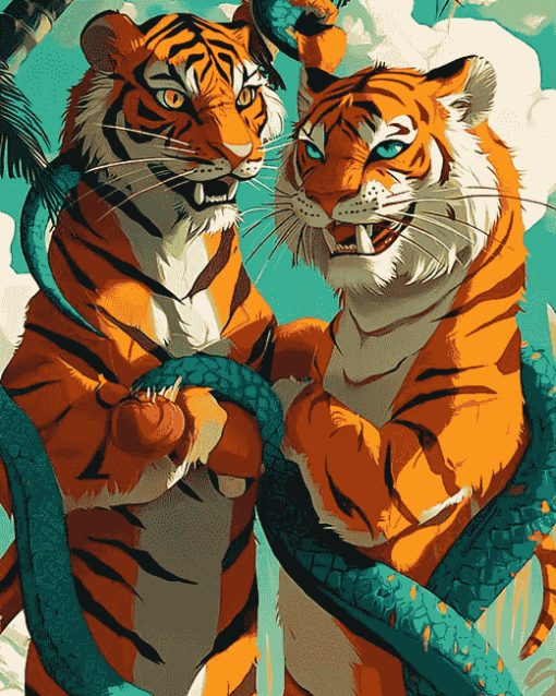 Dragon and Tiger Fantasy Diamond Painting