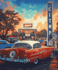 Drive In Cinema Vibes Diamond Painting