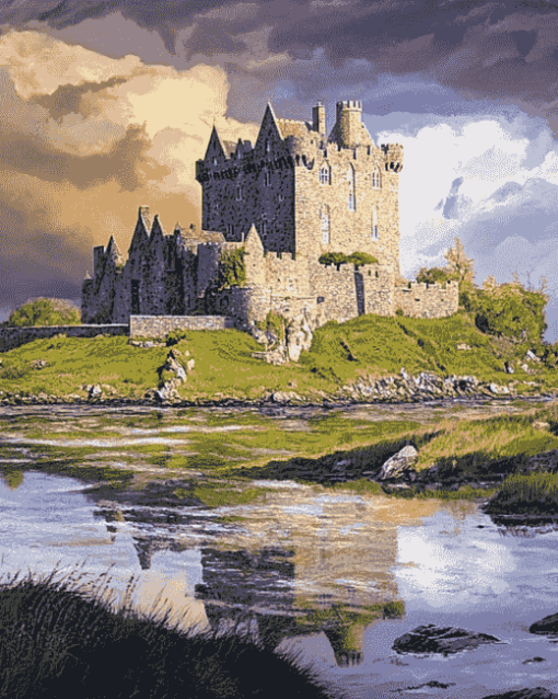 Dunguaire Castle Scenic View Diamond Painting