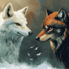 Eagle and Wolf Animal Harmony Diamond Painting