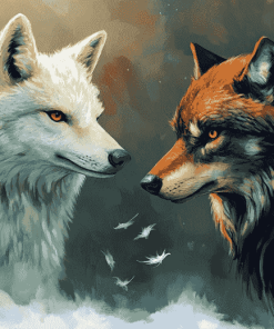 Eagle and Wolf Animal Harmony Diamond Painting