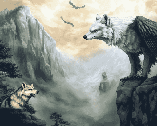 Eagle and Wolf Fantasy Diamond Painting