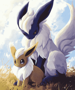 Eevee and Absol Anime Diamond Painting