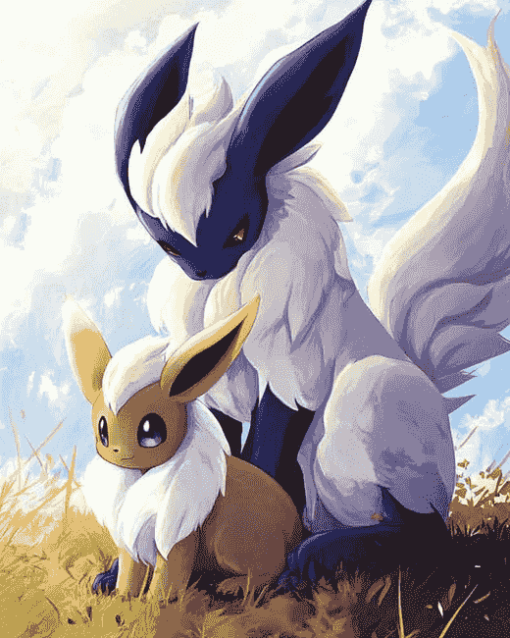 Eevee and Absol Anime Diamond Painting