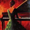 Elegant Lady Playing Piano Diamond Painting