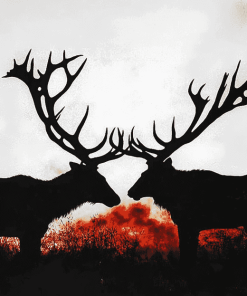 Elks in Silhouette Diamond Painting