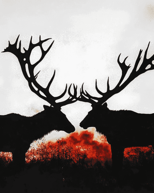 Elks in Silhouette Diamond Painting