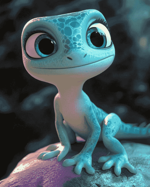 Elsa Frozen Lizard Animation Diamond Painting