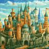 Emerald Castle Fantasy Diamond Painting