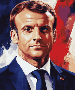 Emmanuel Macron French Leader Diamond Painting