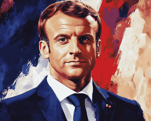 Emmanuel Macron French Leader Diamond Painting