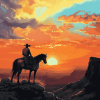 End Of The Trail Mountain Silhouette Diamond Painting