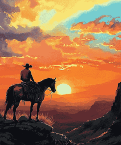 End Of The Trail Mountain Silhouette Diamond Painting