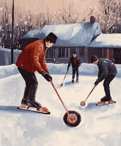 Engaging Curling Players Diamond Painting