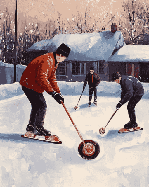 Engaging Curling Players Diamond Painting