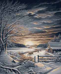 Evening Ice Landscape Diamond Painting