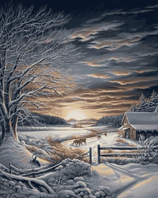 Evening Ice Landscape Diamond Painting