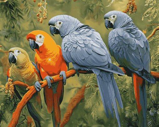 Exotic African Parrot Diamond Painting