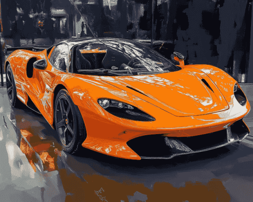 Exotic Orange Car Diamond Painting