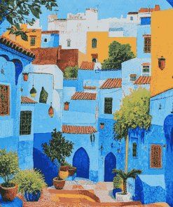 Explore Chefchaouen Cityscape Diamond Painting