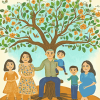 Family Tree Cartoon Diamond Painting