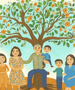 Family Tree Cartoon Diamond Painting