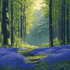 Fantasy Bluebells Forest Diamond Painting