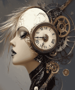 Fantasy Clock Woman Diamond Painting