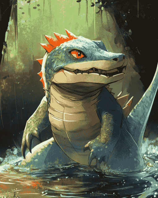 Fantasy Croconaw Pokemon Diamond Painting