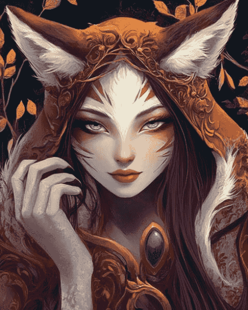 Fantasy Fox Girl Animation Diamond Painting