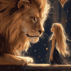 Fantasy Girl and Lion Diamond Painting